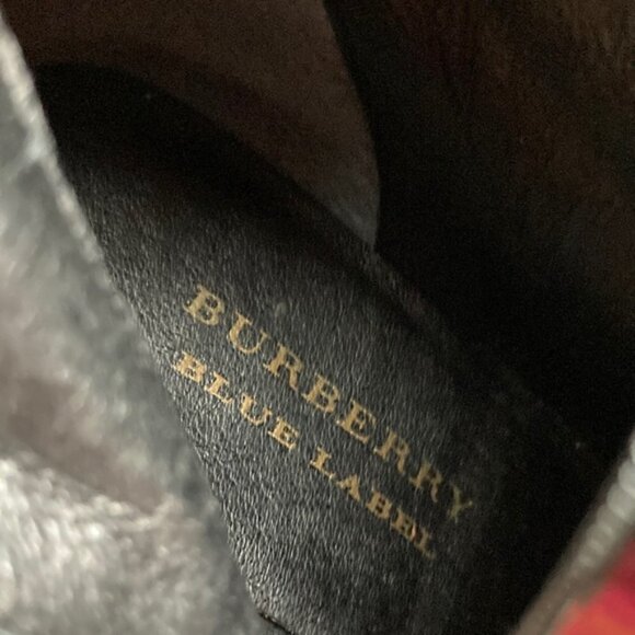 BURBERRY Patent Leather Buckle Heel Black Glossy Boots Size 6/6.5 - Picture 16 of 17